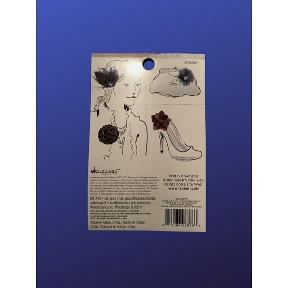 EK SUCCESS LALIBERI Clip/Pin for Hair/Shoe/Purse/Lapel/Hat, “FEATHER DROP”, NWT - Picture 2 of 2